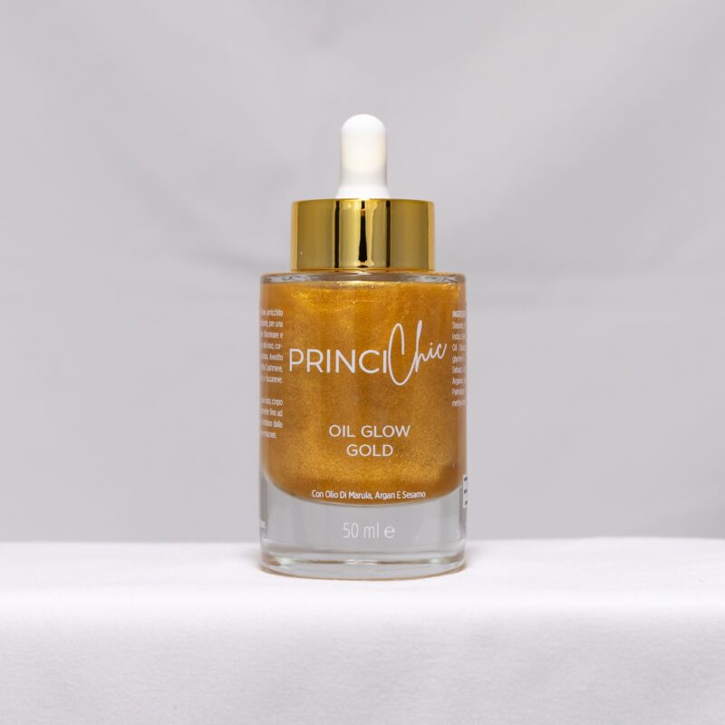 Olio Glow Gold per Viso, Corpo e Capelli – 50 ml / 15 ml